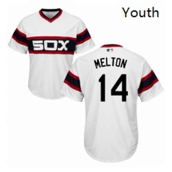 Youth Majestic Chicago White Sox 14 Bill Melton Authentic White 2013 Alternate Home Cool Base MLB Jersey